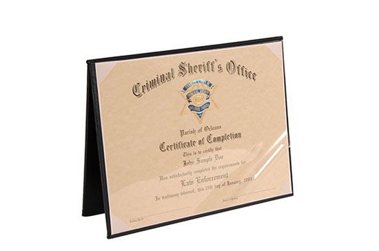 Top Fold Cover with Certificate and Clear Acetate Protector